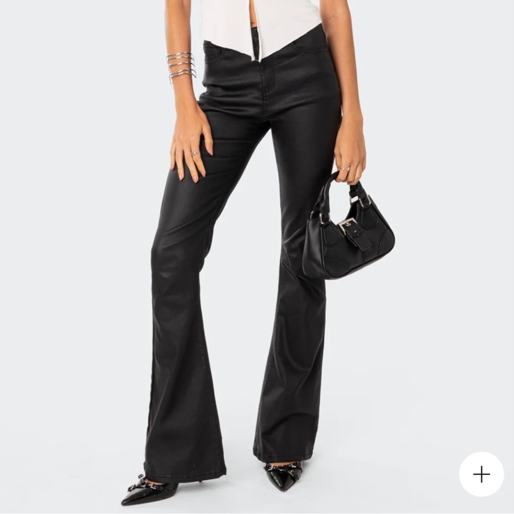 Edikted Leather Flare Pants